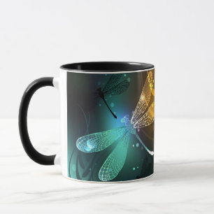 Grüner Libellenflug Tasse