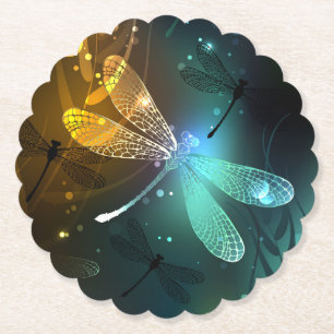 Grüner Libellenflug Untersetzer