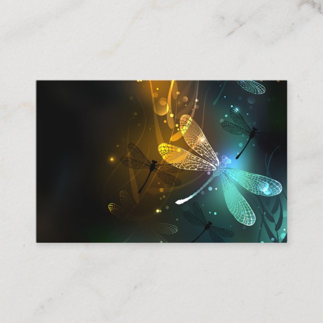Grüner Libellenflug Visitenkarte (Vorderseite)