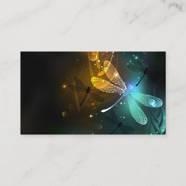 Grüner Libellenflug Visitenkarte (Vorderseite)
