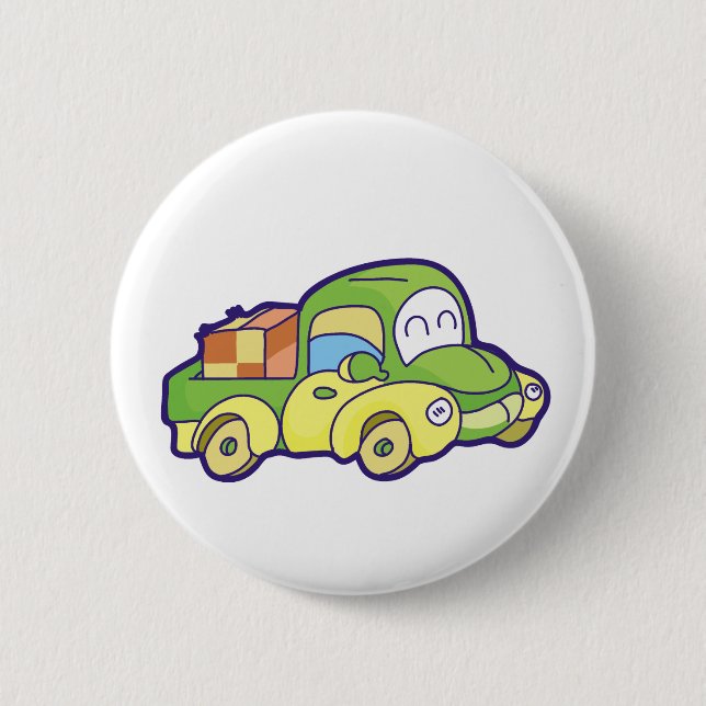 Grüner Lieferwagen-LKW Button (Vorderseite)
