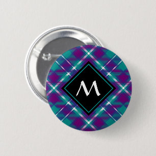 Grüner, Lila und blauer Tartan Button