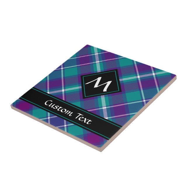 Grüner, Lila und blauer Tartan Fliese (Seite)