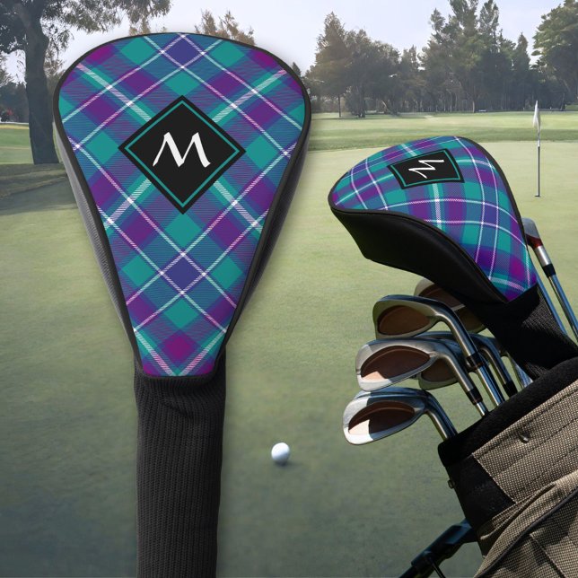 Grüner, Lila und blauer Tartan Golf Headcover (Von Creator hochgeladen)