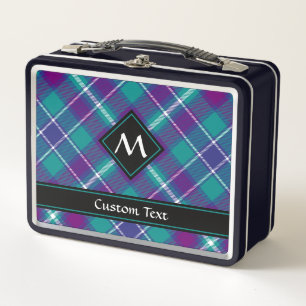 Grüner, Lila und blauer Tartan Metall Brotdose