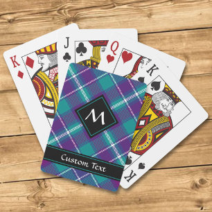 Grüner, Lila und blauer Tartan Spielkarten