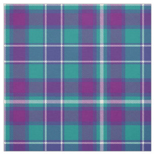 Grüner, Lila und blauer Tartan Stoff