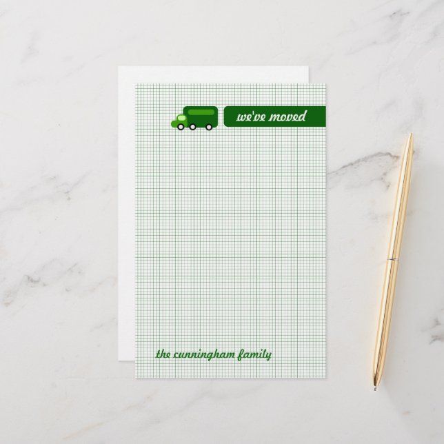 Grüner LKW Briefpapier (Vorderseite/Rückseite Beispiel)