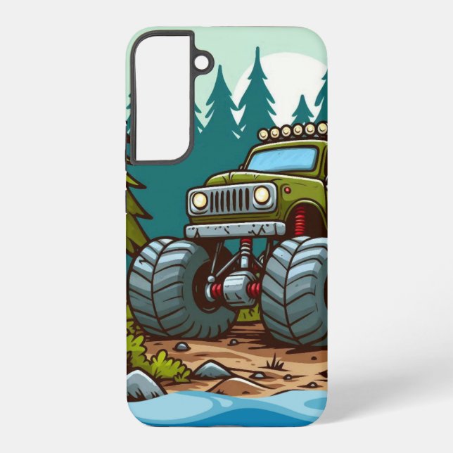 Grüner LKW im Wald Samsung Galaxy Hülle (Rückseite)