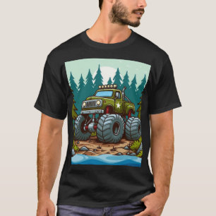Grüner LKW im Wald T-Shirt
