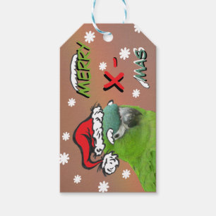 Grüner Lorikeet Weihnachtsmann Weihnachtsgeschenka Geschenkanhänger