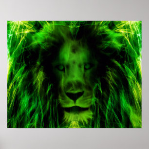 Grüner Löwe Poster