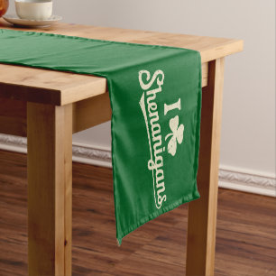 Grüner Lustiger Irischer Patty's Shamrock Sankt Pa Kurzer Tischläufer