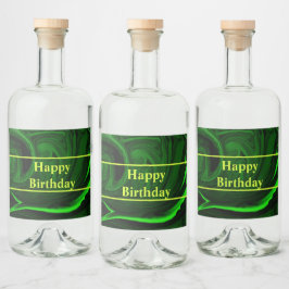 Grüner Malachitstein, personalisiert Alkoholflaschenetikett