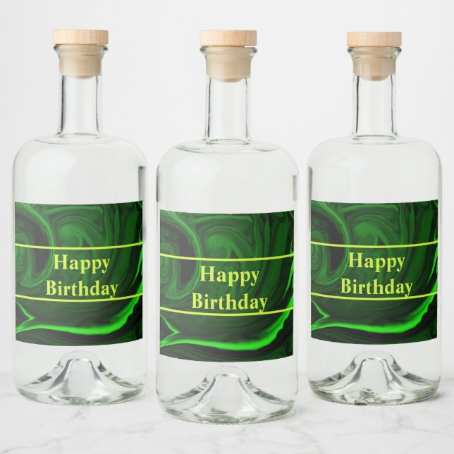 Grüner Malachitstein, personalisiert Alkoholflaschenetikett (Flaschen)