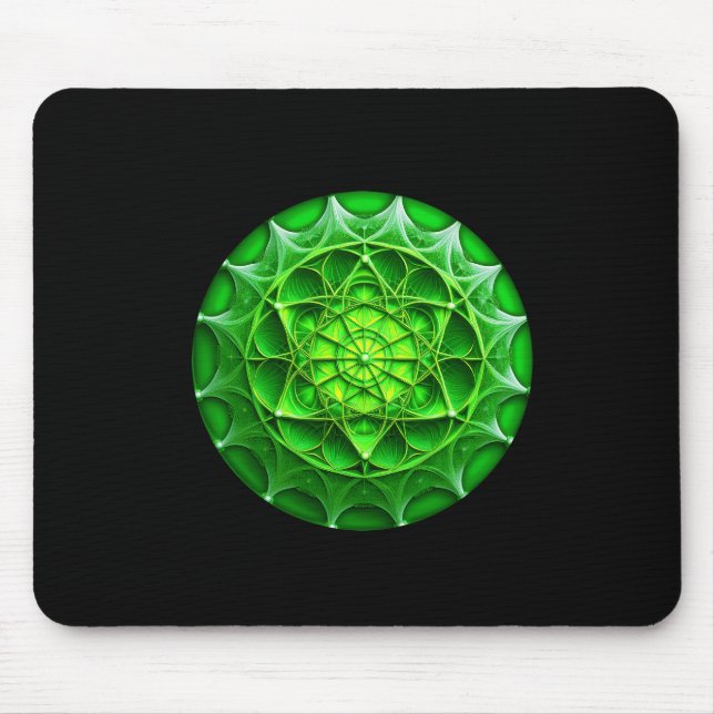Grüner Mandelbrot Schild Mousepad (Vorne)