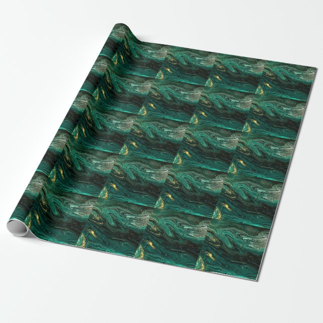 Grüner Marmor: Abstrakte Agate Ripple. Geschenkpapier (Ungerollt)