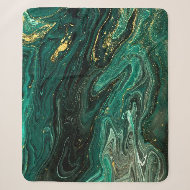 Grüner Marmor: Abstrakte Agate Ripple. Sherpadecke (Vorderseite)