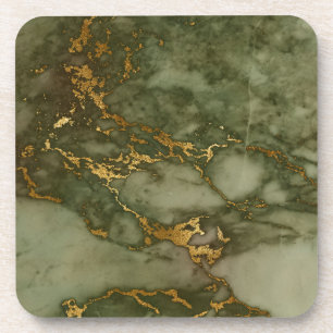 Grüner Marmorstein Gold Metallfelsen Granit Untersetzer