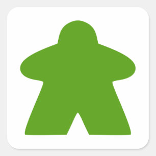 Grüner Meeple-Spielfigur Quadratischer Aufkleber