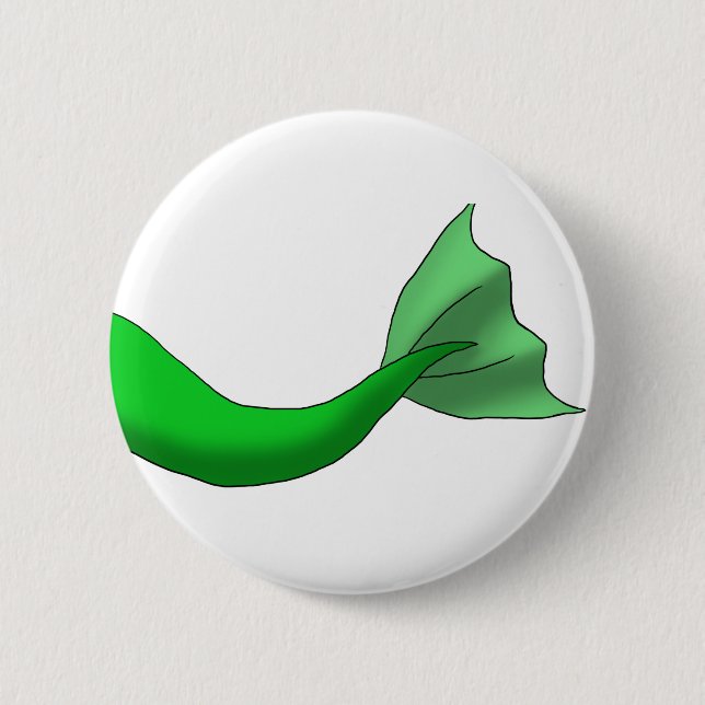 Grüner Meerjungfrau-Schwanz Button (Vorderseite)