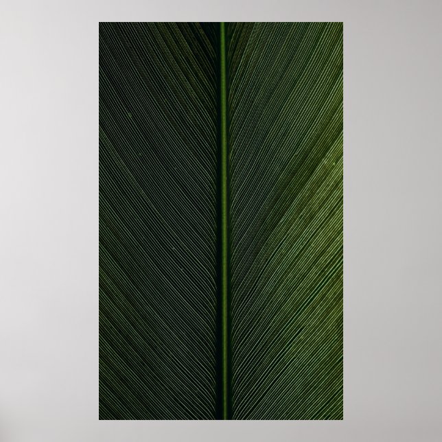 Grüner Metallstab auf schwarz-weiß pinstrix texti Poster (Vorne)