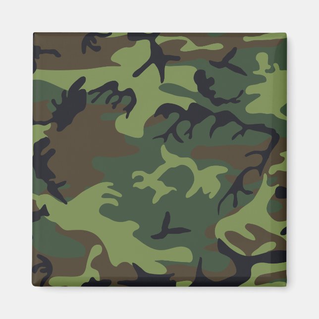 Grüner Militär Tarnanzug Wald Magnet (Vorne)