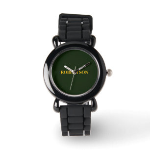 Grüner minimalistischer benutzerdefinierter Name Armbanduhr