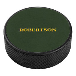 Grüner minimalistischer benutzerdefinierter Name  Eishockey Puck