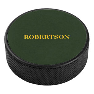 Grüner minimalistischer benutzerdefinierter Name Eishockey Puck