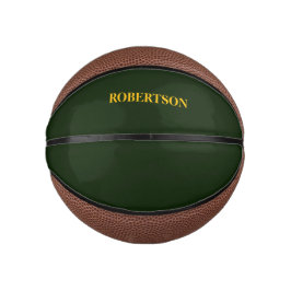Grüner minimalistischer benutzerdefinierter Name  Mini Basketball