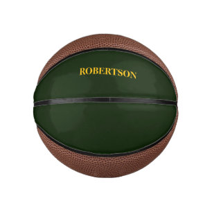 Grüner minimalistischer benutzerdefinierter Name Mini Basketball