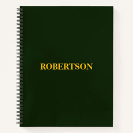 Grüner minimalistischer benutzerdefinierter Name  Notizbuch