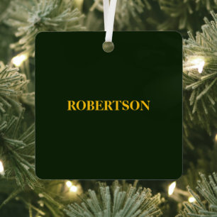 Grüner minimalistischer benutzerdefinierter Name  Ornament Aus Metall
