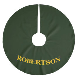 Grüner minimalistischer benutzerdefinierter Name  Polyester Weihnachtsbaumdecke