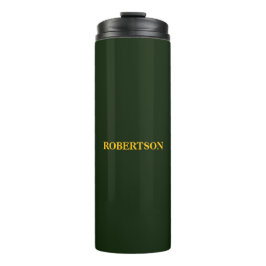 Grüner minimalistischer benutzerdefinierter Name  Thermosbecher