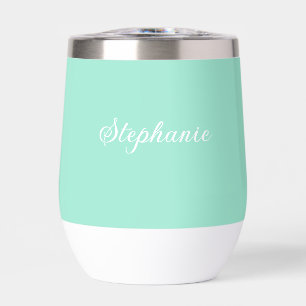 Grüner Minzname Moderne elegante Monogramm Boho