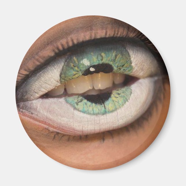 Grüner mit Augen Mund Magnet (Vorne)