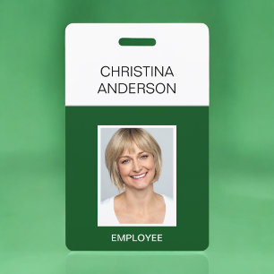Grüner Mitarbeiter - Name Foto Unternehmensarbeit Ausweis