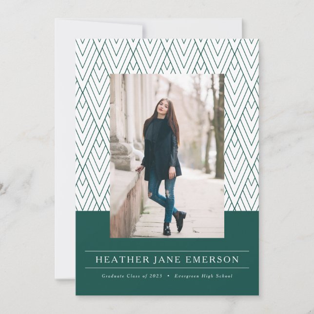 Grüner moderner Abschluss Ankündigung (Vorderseite)