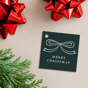 Grüner moderner Weihnachts-Schleifen-Feiertags-Ges Geschenkanhänger