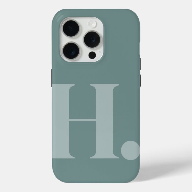 Grüner Monogram Letter Minimalistischer Standardfa Case-Mate iPhone Hülle (Rückseite)