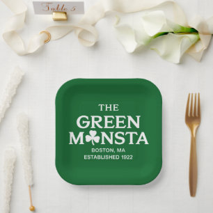 Grüner Monsta Boston Green Monstah Baseball-Gesche Pappteller