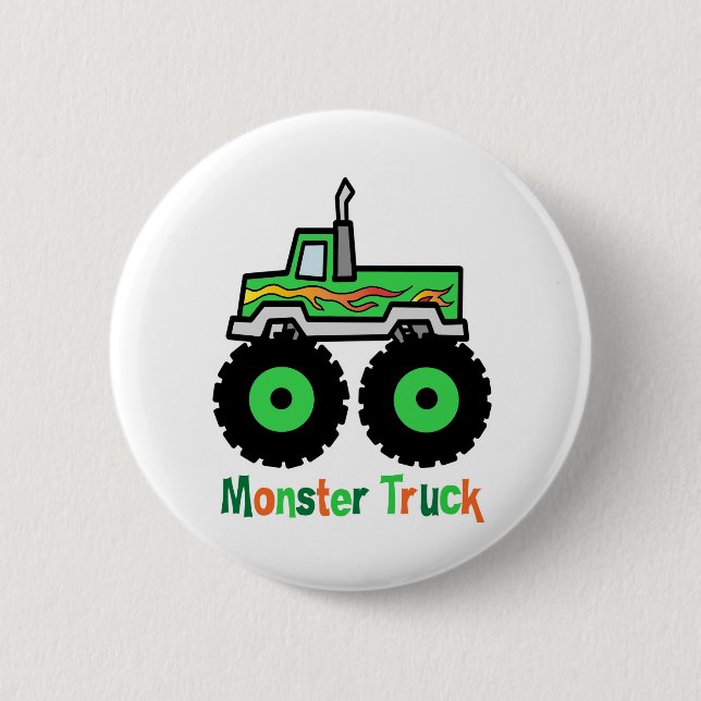Grüner Monster-LKW Button (Vorderseite)