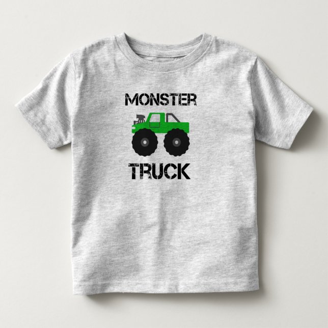 Grüner Monster-LKW Kleinkind T-shirt (Vorderseite)