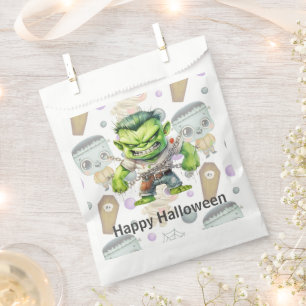 Grüner Monster Sarg Mumie Frohes Halloween Geschenktütchen