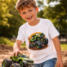 Grüner Monster-Truck-Offroad-Rennsport-Illustratio