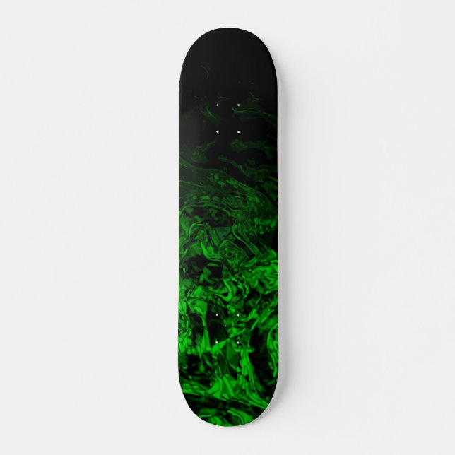 Grüner Mutant schwarze geometrische Gradientenwirb Skateboard (Vorne)