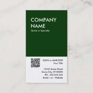 grüner mutiger Entwurf Ihr eigener QR Code Visitenkarte