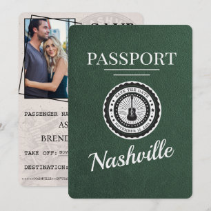 Grüner Nashville Reisepass Termin vormerken Save The Date